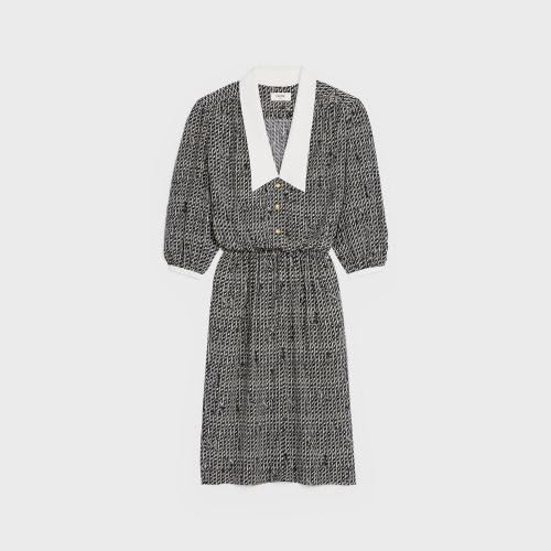  CELINE赛琳思琳 22年秋冬 女士 连衣裙 双绉中长工装裙 2R94F306S.01KC