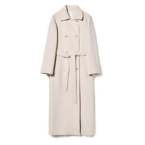 GeleiStory/GeleiStory秋冬新款气质通勤关门领腰带双排扣长款羊毛双面呢大衣女士大衣