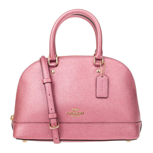 COACH/蔻驰 女士珠光粉牛皮小号贝壳包单肩斜挎手提包 dF32019