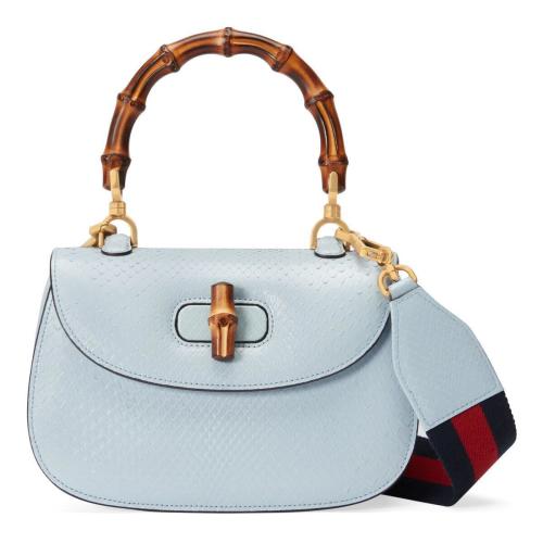  GUCCI古驰 22年秋冬 女士 Gucci Bamboo 1947系列竹节蟒蛇皮手袋 675797 L2DRT 4465
