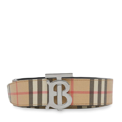 BURBERRY/博柏利 【20春夏新款】男士经典卡其色双面会标图案复古格纹TB标识皮带腰带 8021957