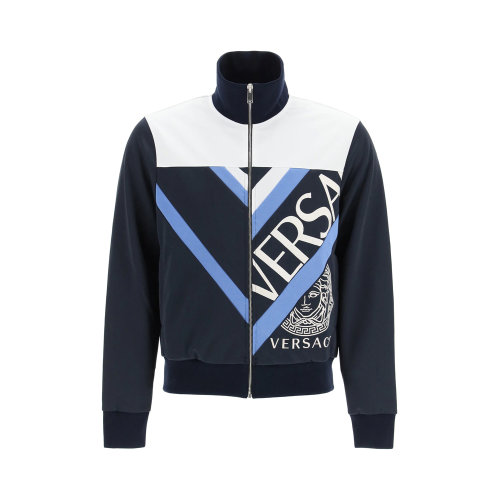 VERSACE/范思哲 男士拼色涤纶混纺棉质连帽夹克运动衫 1001423-1A01057-6U300