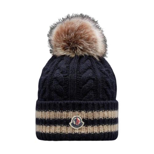  MONCLER蒙可蒙克莱 22年秋冬 女士 帽子 Beanie with Pom Pom H20933B00023M2079778