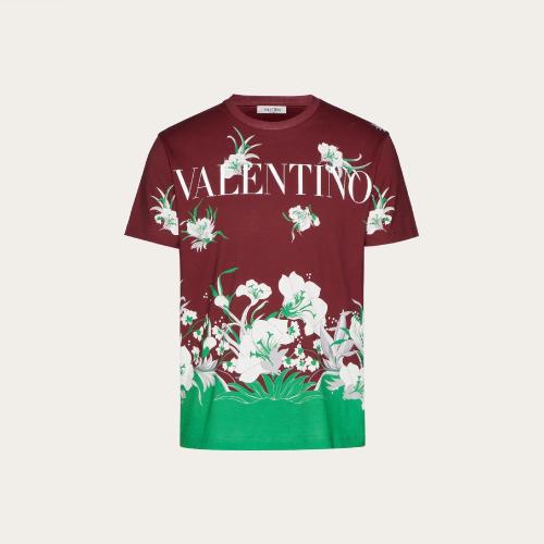  VALENTINO华伦天奴 22年秋冬 男士 短袖T恤 T-SHIRT RAS-DU-COU EN COTON IMPRIMé STREET FLO