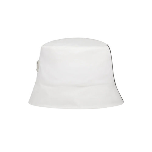 PRADA/普拉达 22年早春新款 Adidas联名系列 男女同款白色再生尼龙面料饰皮革条纹渔夫帽2HC137_1WQ8_F0009