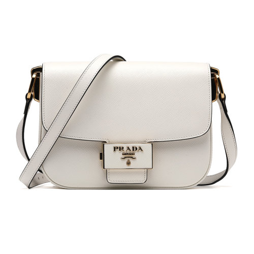PRADA/普拉达Emblème Saffiano牛皮革徽标按锁女士单肩包斜挎包1BD217NZV