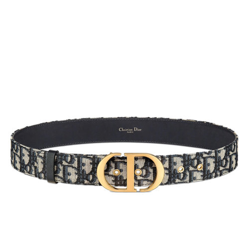 DIOR/迪奥 女士蓝色Dior斜纹提花帆布皮带 35毫米B0077UTZQ_M928