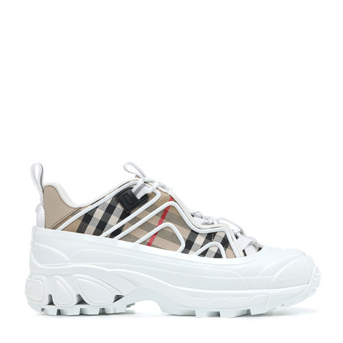 BURBERRY/博柏利21新品Vintage 格纹棉质拼皮革Arthur女士休闲运动鞋8039440