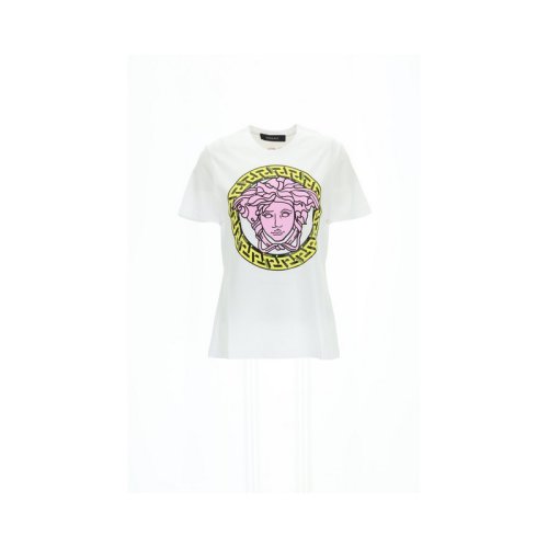  VERSACE/范思哲 女士白色棉质短袖T恤 1004154 1A00769 2W070 PLFSX