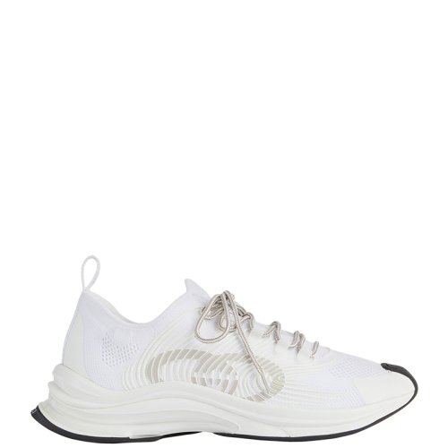 GUCCI/古驰 22年早春新款 Run系列 男士白色平纹针织织物互扣式双G印花运动鞋680893USM108475