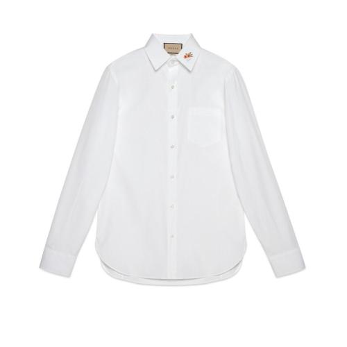  GUCCI古驰 22年秋冬 男士 棉质府绸刺绣衬衫 699554 ZAJUE 9692