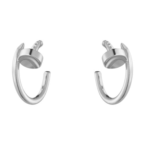 CARTIER/卡地亚 经典Juste un Clou系列 18K金白金钉子耳环 B8301236