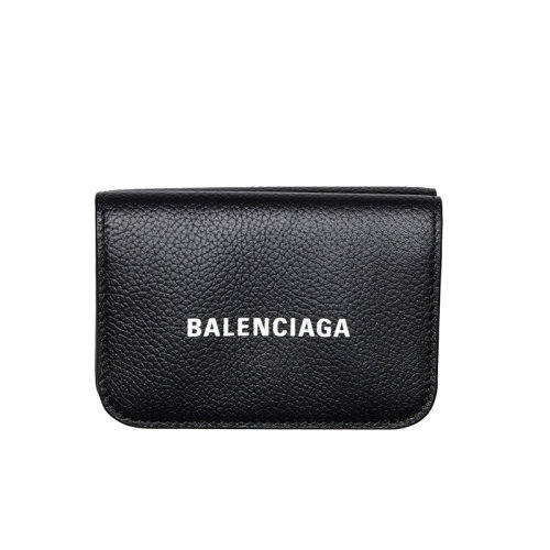 Balenciaga/巴黎世家  黑色粒面小牛皮徽标迷你钱包5938131IZIM1090