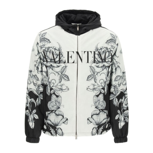 Valentino/华伦天奴 男士拼色聚酰胺经典字母徽标花卉印花长袖上衣外套夹克连帽衫 WV3CI369-7J7-C21