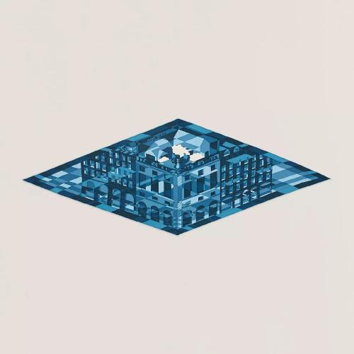  HERMES爱马仕 22年秋冬 男士 围巾 Losange Faubourg en Perspective， grand modele H433907T