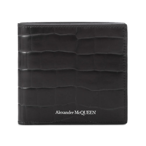 Alexander McQueen/亚历山大麦昆【22春夏新款】男士皮革对折短款钱包钱夹 602137 1AAEF