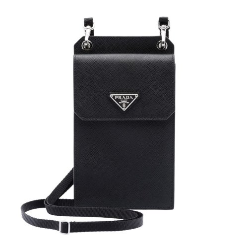 PRADA/普拉达 男女同款 中性黑色手机包单肩包斜挎包 2ZH068-053-F0002