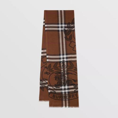  BURBERRY 22年秋冬 女士 蒙太奇印花羊毛丝巾 80638221