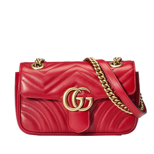 GUCCI/古驰 GG Marmont系列小号绗缝肩背包皮质 443497 DTDIT