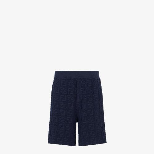 FENDI芬迪 22年秋冬 男士 短裤 蓝色棉织短裤 FB0689A9RKF0QG3