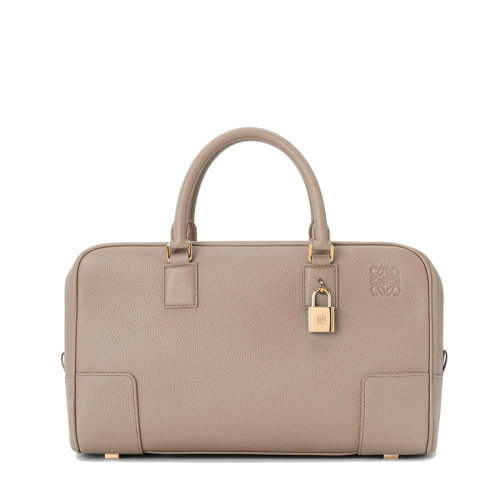 LOEWE/罗意威 22春夏新款Amazona 28系列 女士沙色粒面小牛皮金色挂锁装饰单肩斜挎手提包0010640654