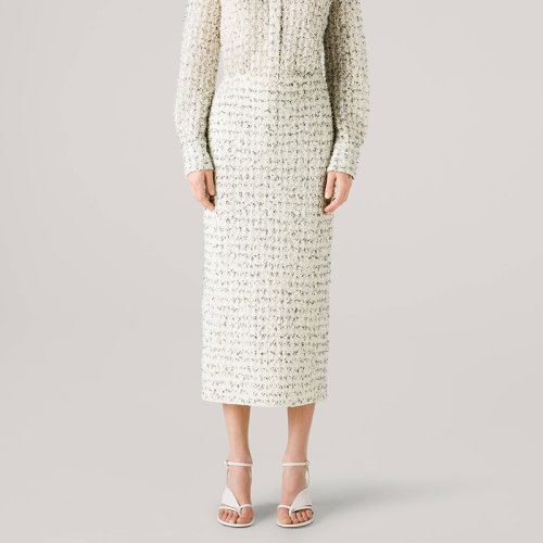 St.John/盛蔷21早秋睫毛纱纹理修身女士半身裙K724031