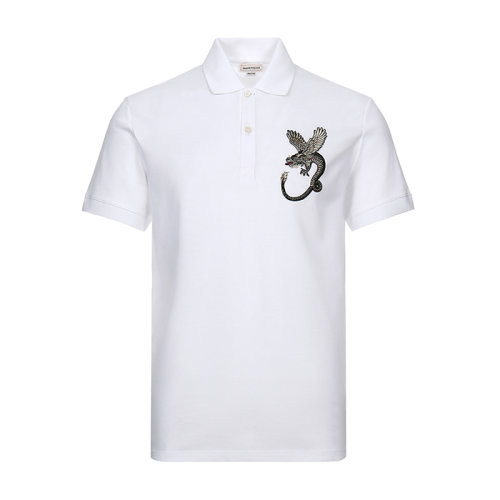 AlexanderMcQueen/亚历山大麦昆 男士短POLO 男士棉质短袖POLO衫 609601 QOX33