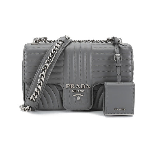 PRADA/普拉达 单肩包女士Diagramme系列皮质中号手提包1BD1082D91