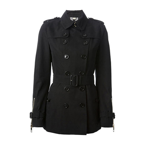 BURBERRY/博柏利  女装 服装 女士纯棉双排扣袖口拉链装饰保暖风衣 女士大衣