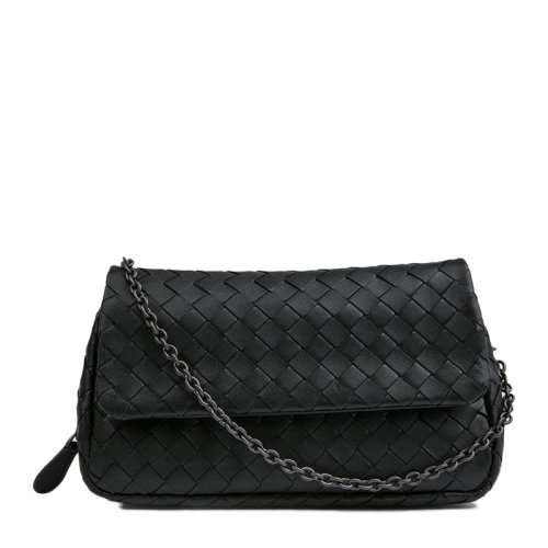 Bottega Veneta/葆蝶家 女士纯色羊皮经典编织翻盖开合单肩包斜挎包链条包信使包手拿包手包女包 310774-V0016 多色可选