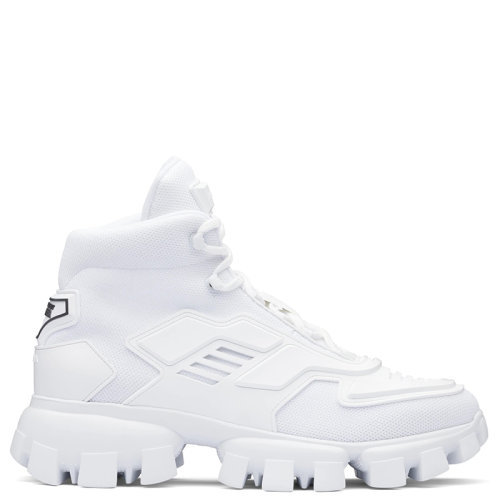 PRADA/普拉达  Cloudbust Thunder 男士白色针织织物材质高帮运动鞋2TG180_3KZU_F0009