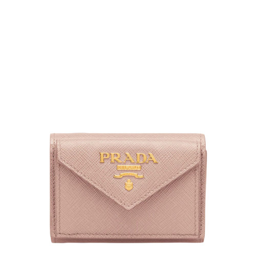 PRADA/普拉达 22春夏新款 女士小号皮粉色皮革金标信封袋钱包1MH021_QWA_F0236