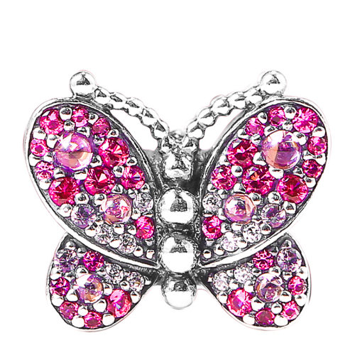 PANDORA/潘多拉 女士粉色925银时尚蝴蝶造型串饰串珠 797882NCCMX