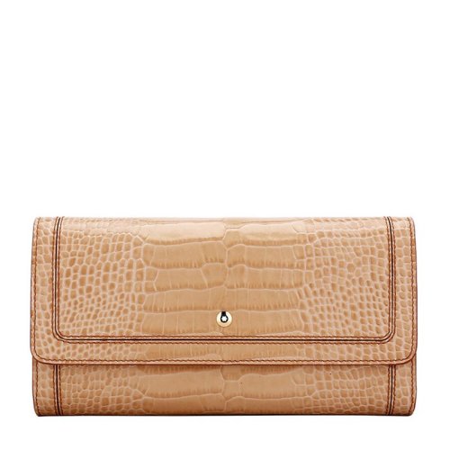 MontBlanc/万宝龙 波西米亚系列 女士时尚沙色花纹牛皮皮质钱包钱夹手拿包女包 109323