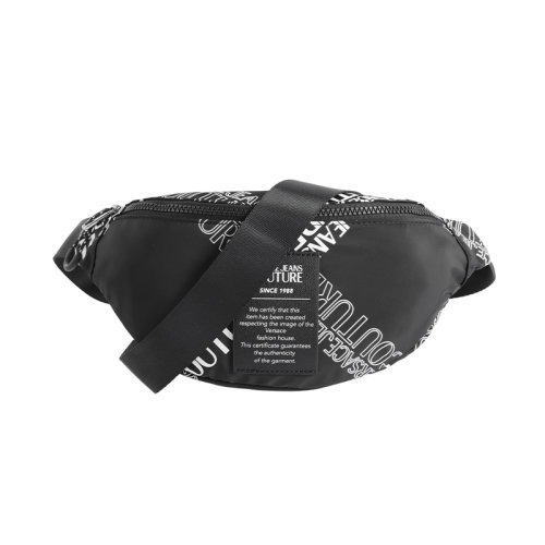 VERSACE/范思哲斜挎包休闲logo百搭包包简约时尚黑色