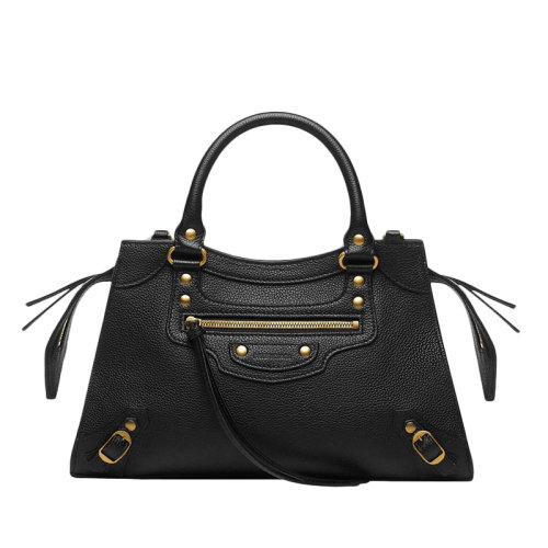 Balenciaga/巴黎世家 NEO CLASSIC 黑色粒面小牛皮小号单肩手提包 63852115Y411000