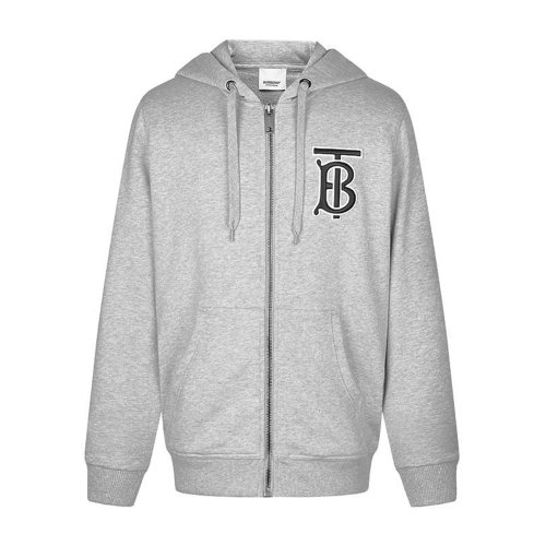 BURBERRY/博柏利 服装 巴宝莉 男装 TB专属标识 纯棉 专柜同款 灰色 连帽 男士夹克 外套 瑕疵特卖（陈列痕迹，不影响使用）