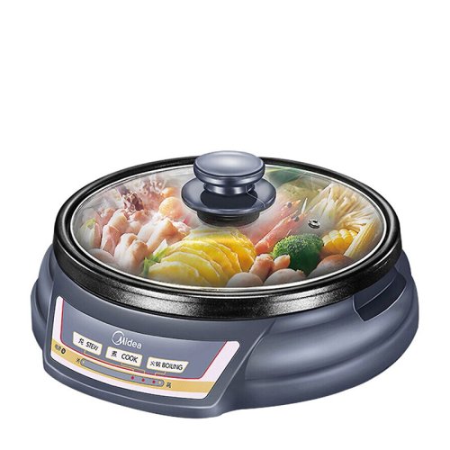 Midea/美的 多用途锅家用电火锅电煮锅电热锅电炒锅HS136B可煎烤分体式设计