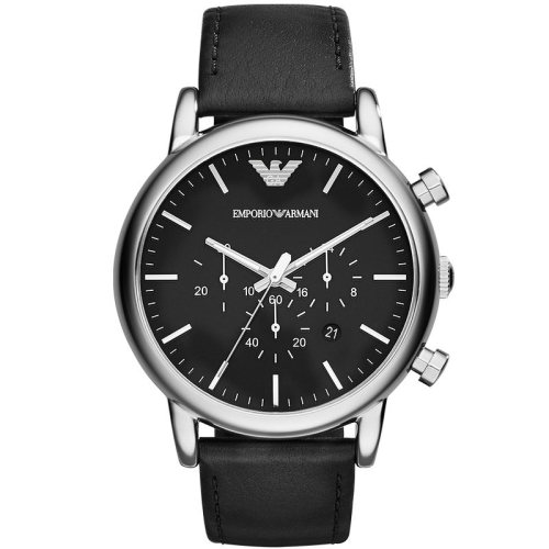 Emporio Armani/安普里奥阿玛尼手表 皮质表带经典休闲时尚石英男士腕表 AR1828