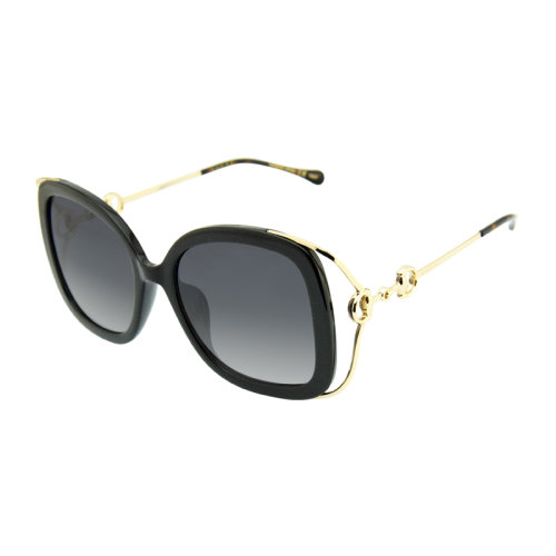 GUCCI/古驰 经典 复古 马衔扣 金属 大框 精致 渐变镜片  男女款 黑色 太阳镜 墨镜  眼镜框架 GG1021S 56mm GUCCI(古驰）