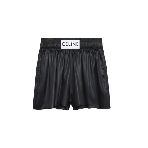 CELINE/赛琳 22年春夏新款 女士黑色醋酯纤维混纺缎面拳击短裤2P677199Q.38NO