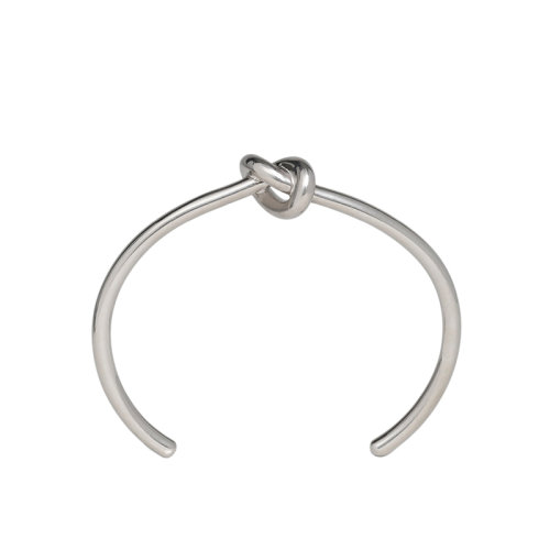 CELINE/赛琳 经典KNOT系列 银色超细黄铜情人结半开式手镯46P466BRA.36SI