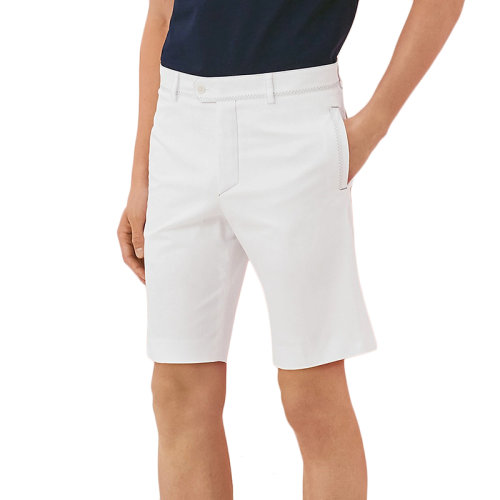 HERMES/爱马仕 22年秋冬新款 男士白色弹力棉质混纺百慕大短裤H255520H39038
