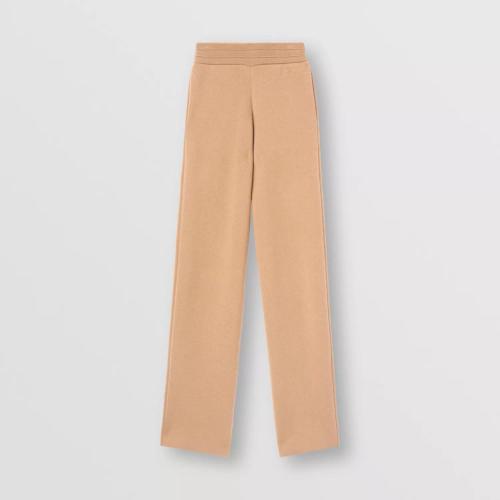  BURBERRY 22年秋冬 女士 刺绣徽标羊绒慢跑裤 80633431