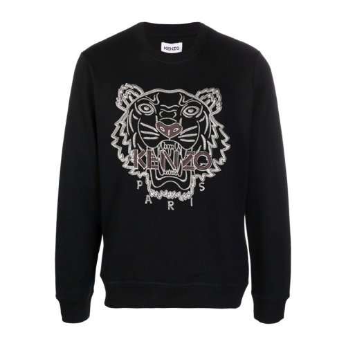 Kenzo/高田贤三 男士黑色老虎图案圆领卫衣运动衫 FB65SW1244XF-99