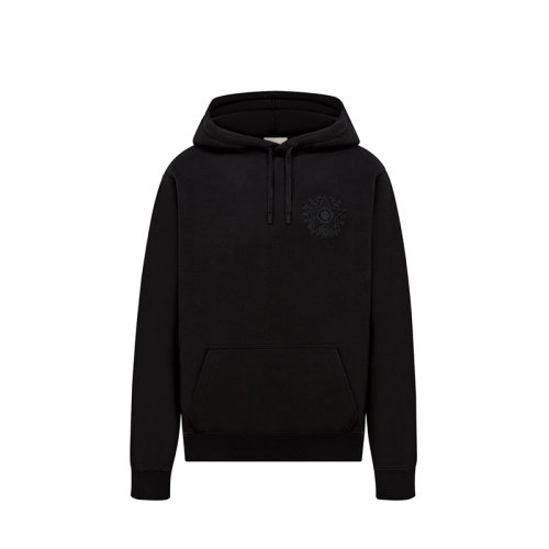 DIOR/迪奥 22年秋冬新款 男士黑色纯棉饰有同色刺绣星星图案连帽运动衫243J691D0531_C989