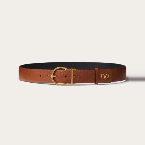  VALENTINO华伦天奴 22年秋冬 男士 腰带 CEINTURE MINI VLOGO SIGNATURE EN CUIR DE VEAU， HAU