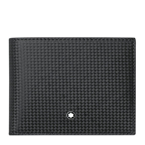 MontBlanc/万宝龙 风尚系列 男士黑色6个信用卡袋短款折叠钱包钱夹 111143