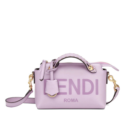 FENDI/芬迪 22新款By The Way系列 女士迷你款淡紫色牛皮革拉链开合单肩斜挎手提波士顿包8BL145AC9LF1HOV