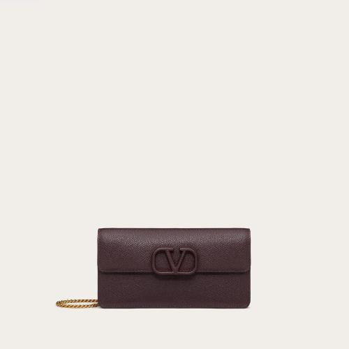  VALENTINO华伦天奴 22年春夏 女士 单肩包 PORTEFEUILLE V*w*SLING EN VEAU GRAINé A*w*VE 预定商品1-3周发货